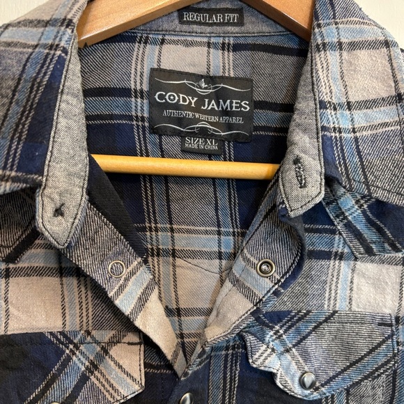 Cody James Blue Plaid Shirt - Picture 3 of 4